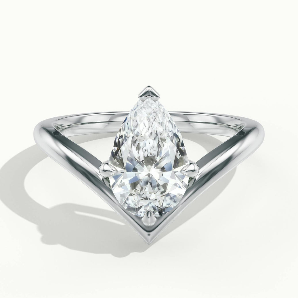 Virelle Pear V Solitaire Engagement Ring