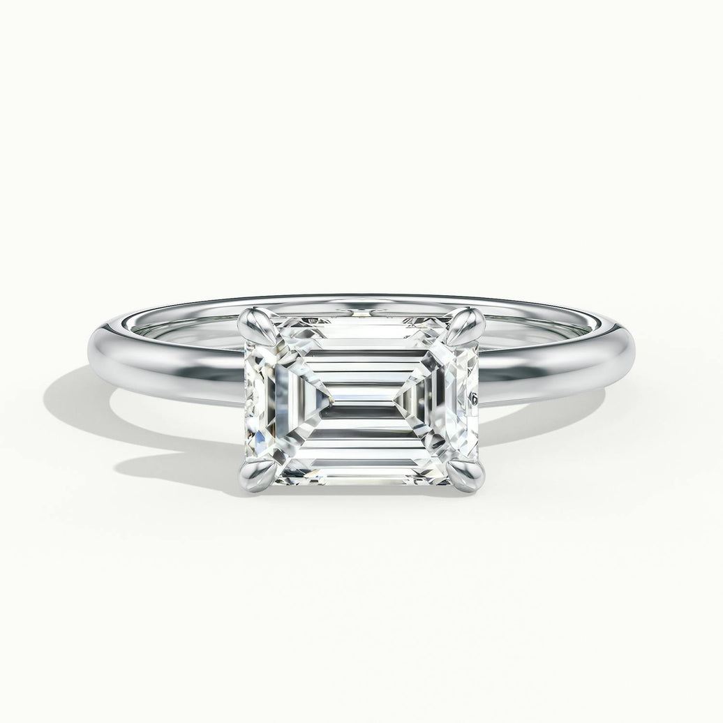 Vivienne Emerald Solitaire Engagement Ring