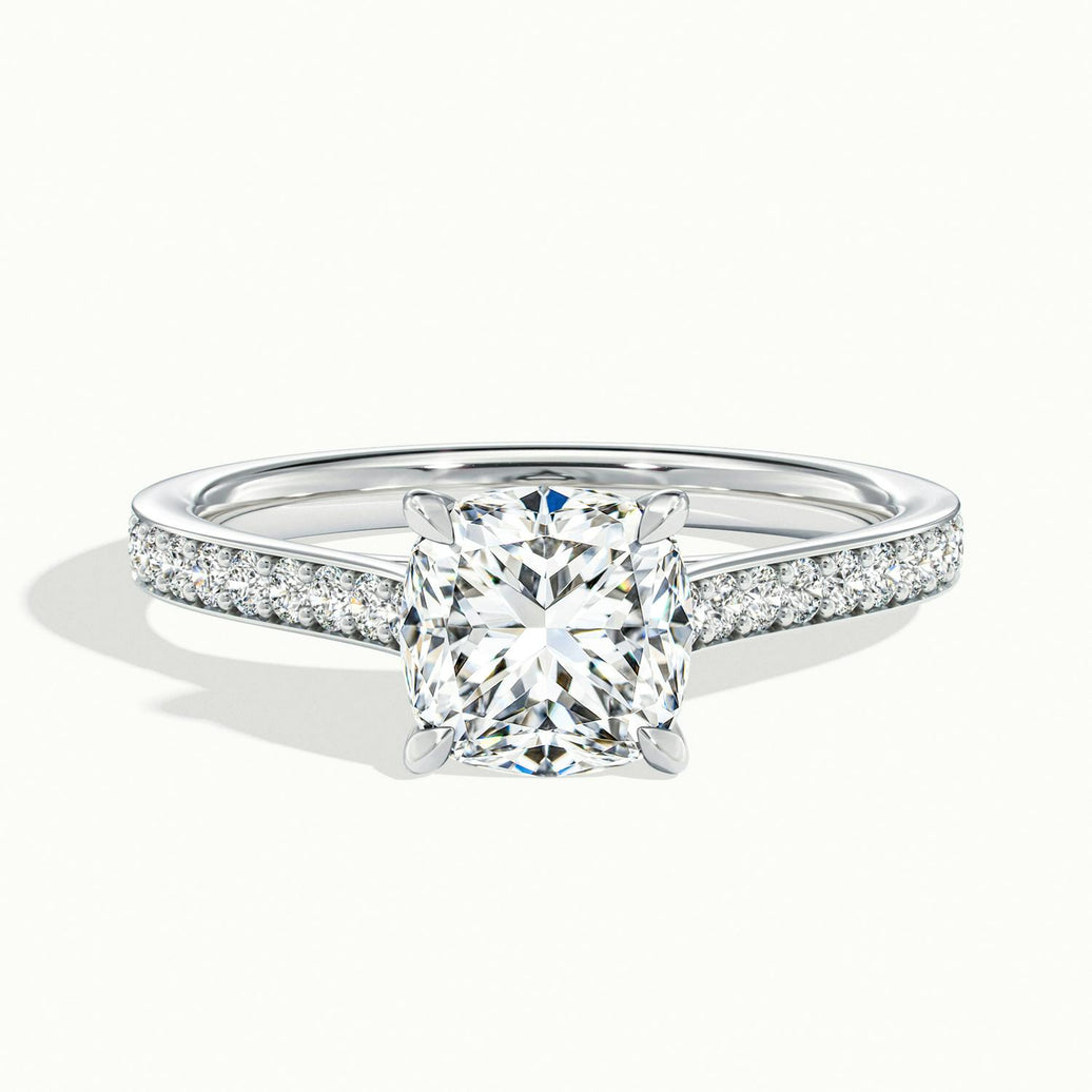 Aimee Cushion Solitaire Pavé Engagement Ring