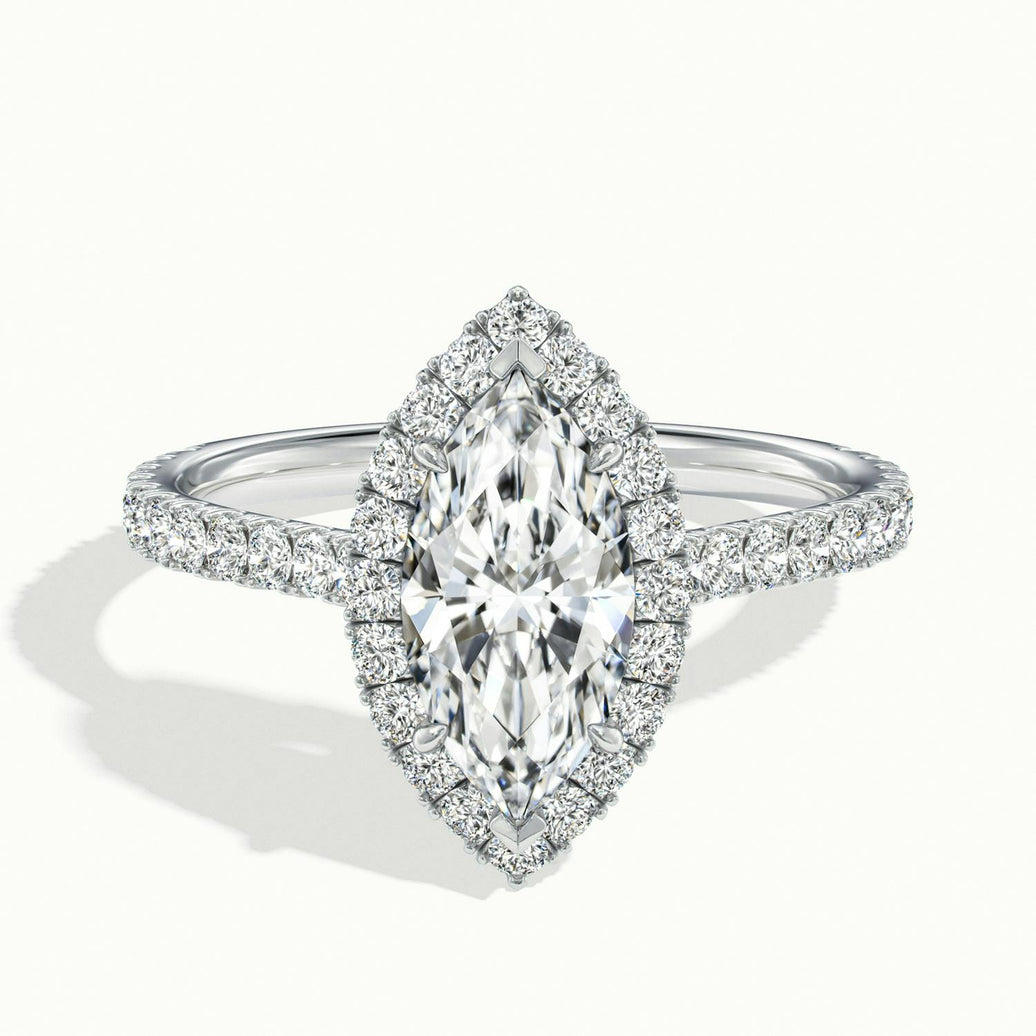 Solara Marquise Pavé Halo Engagement Ring