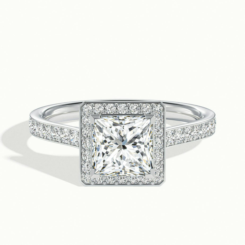 Novaria Princess Pavé Halo Engagement Ring