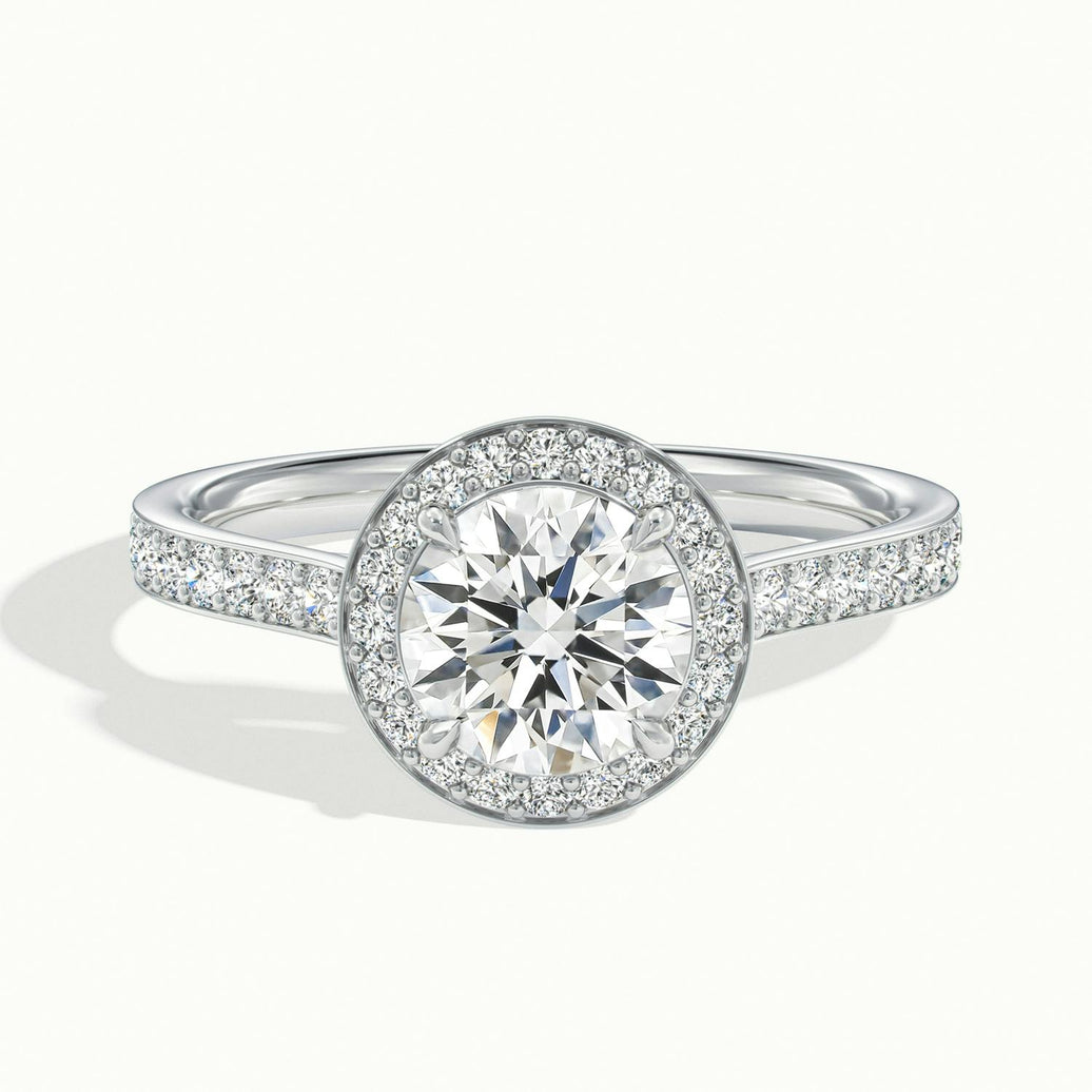 Novaria Round Pavé Halo Engagement Ring