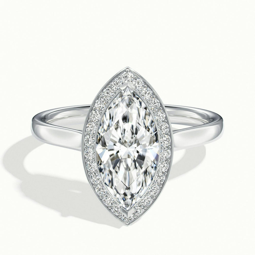 Elarisse Marquise Halo Engagement Ring