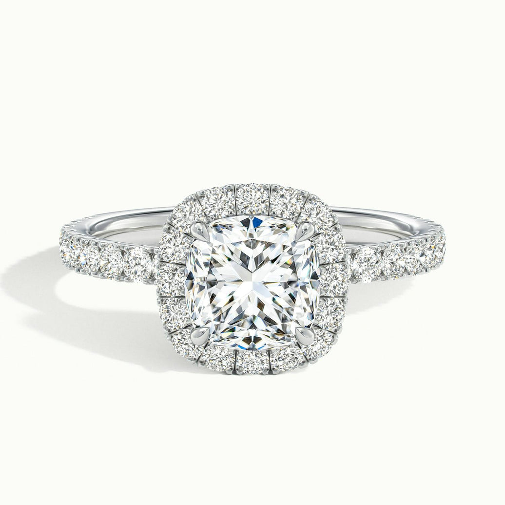Veloura Cushion Pavé Halo Engagement Ring
