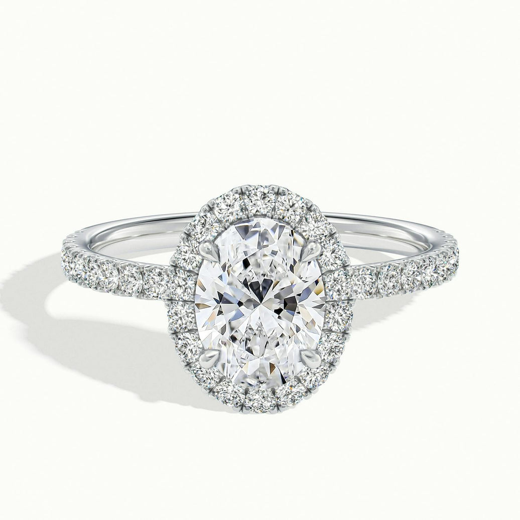 Veloura Oval Pavé Halo Engagement Ring