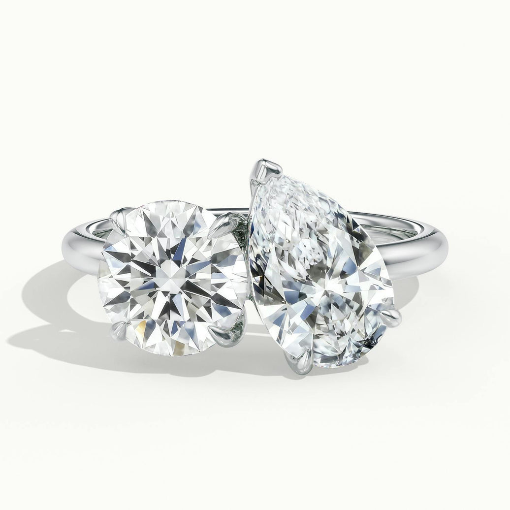 Monaco Round & Pear Toi et Moi Engagement Ring