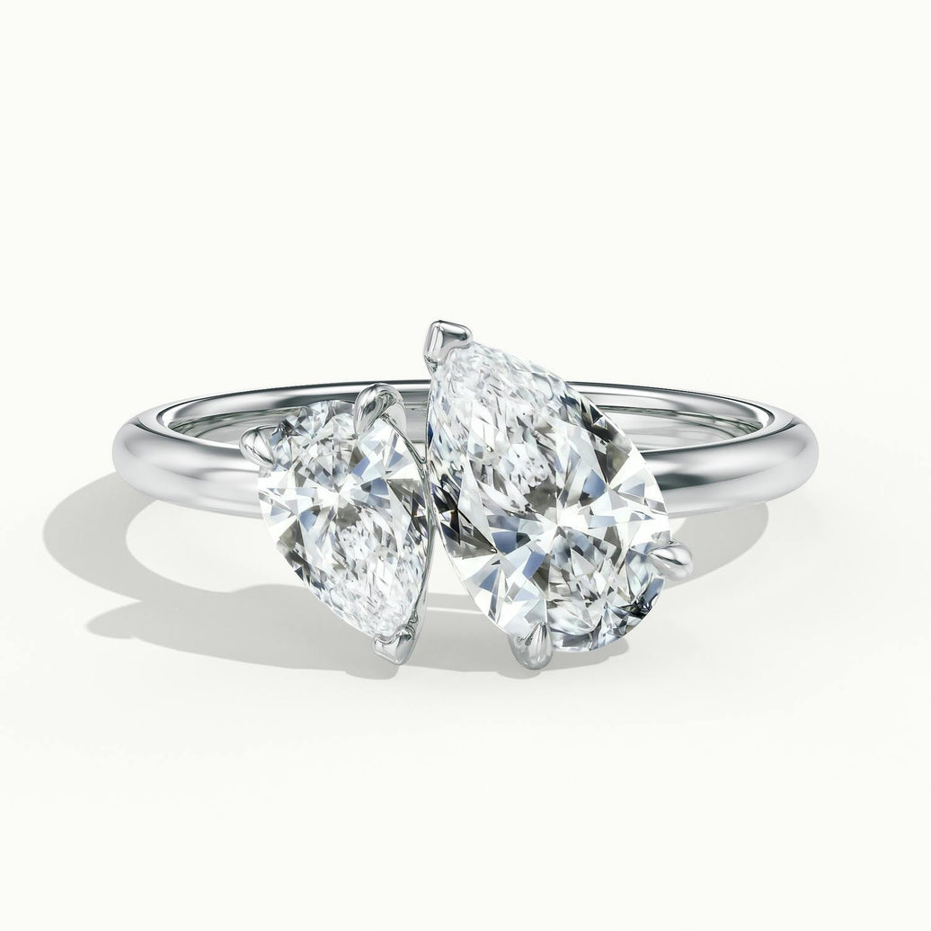Monaco Pear & Pear Toi et Moi Engagement Ring