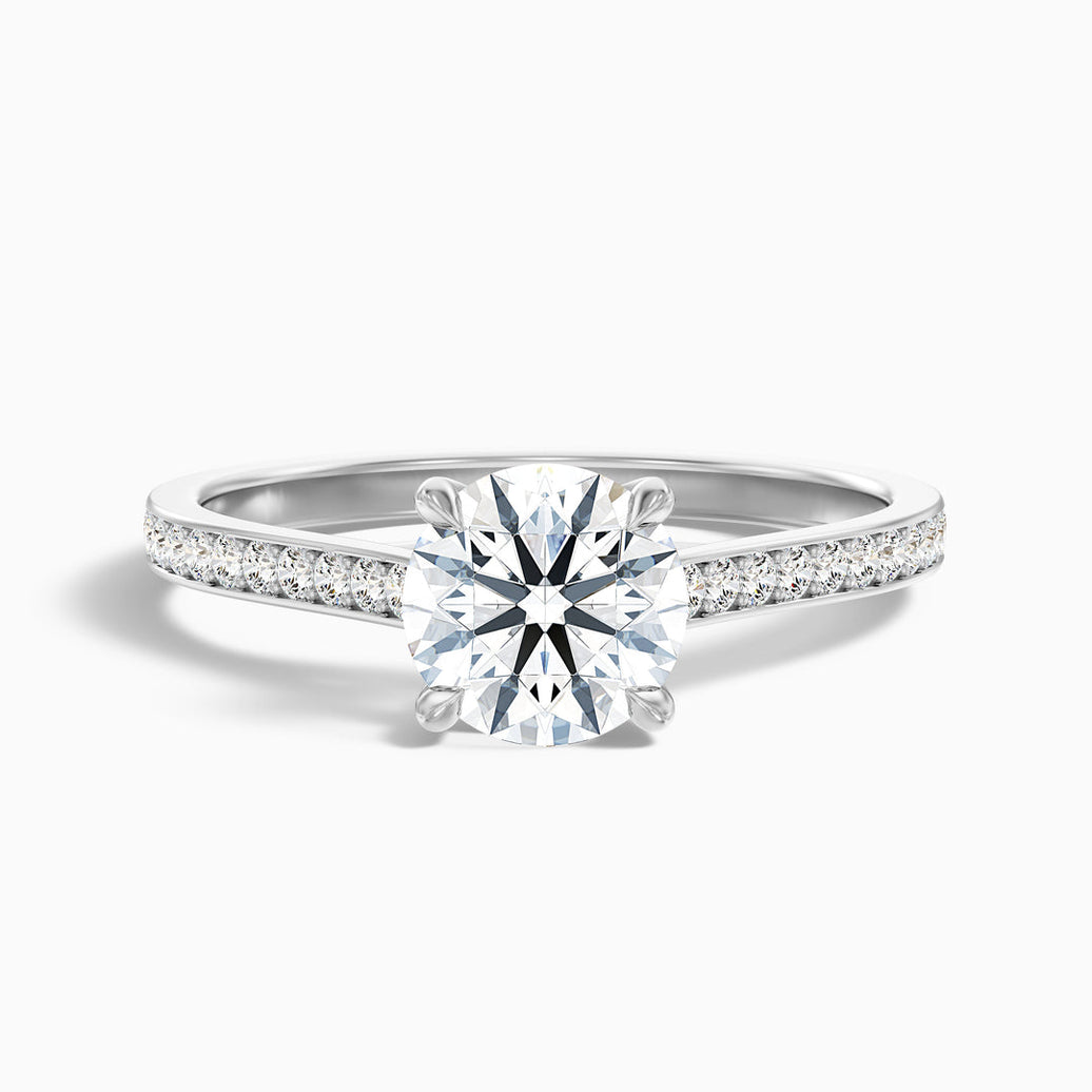 Adriana Round Side Stone Pave Lab Grown Diamond Ring