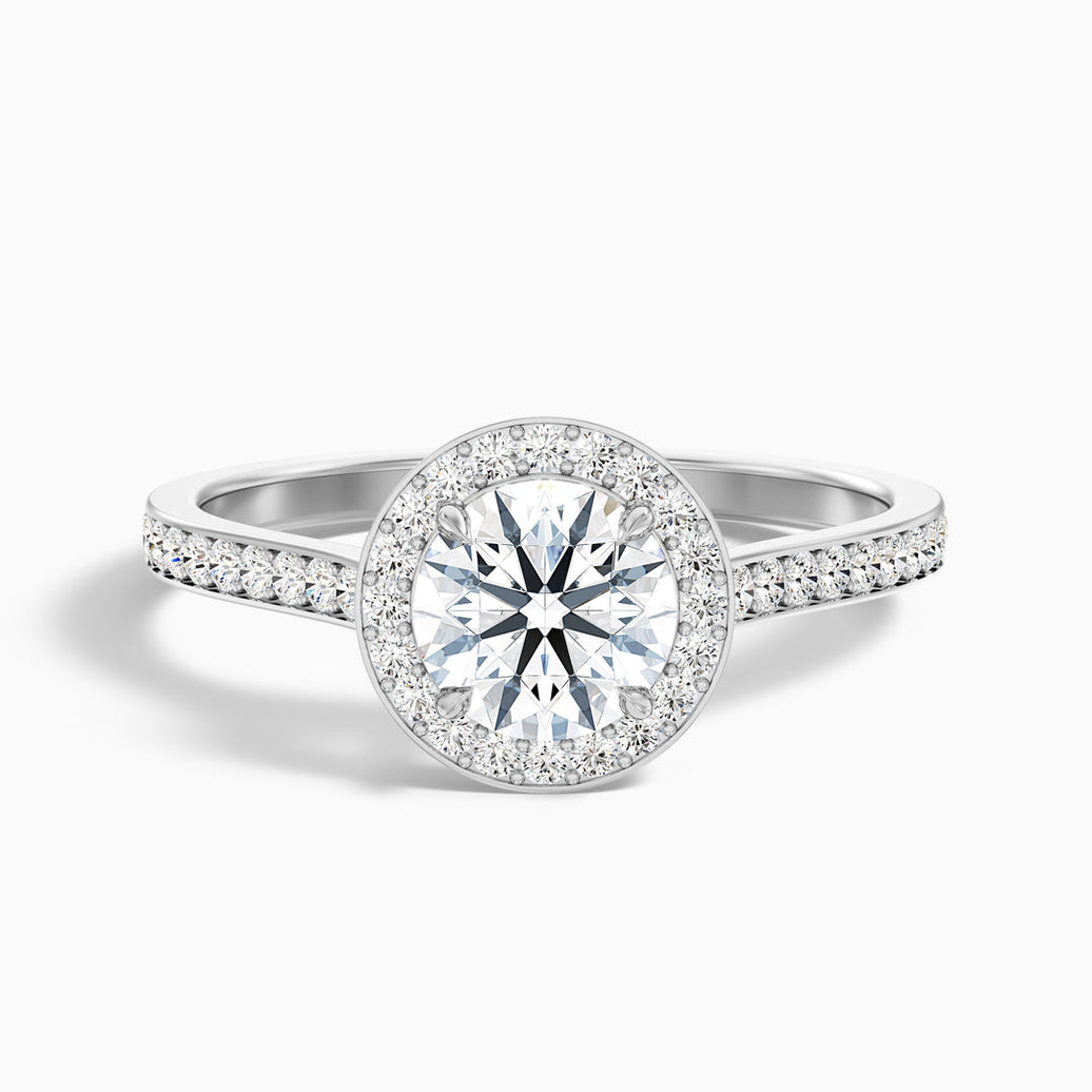 Daisy Round Halo Pave Lab Grown Diamond Ring