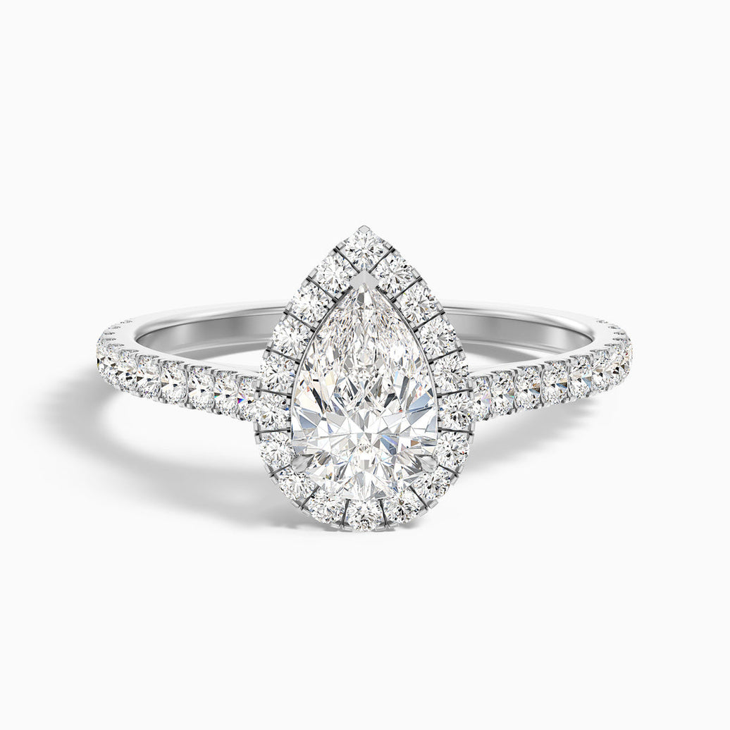 Athira Pear Shaped Halo Lab Grown Engagement Ring