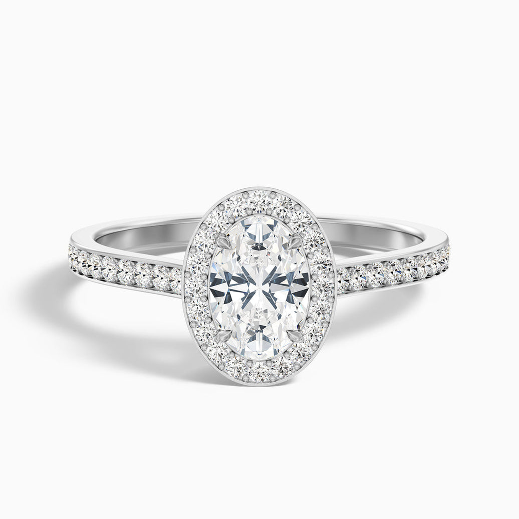 Anam Oval Halo Pave Lab Grown Engagement Ring