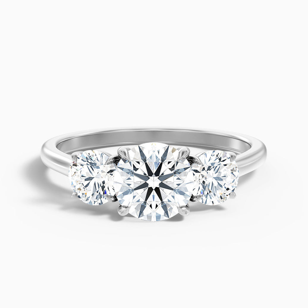 Ayana Round Three Stone Lab Grown Engagement Ring