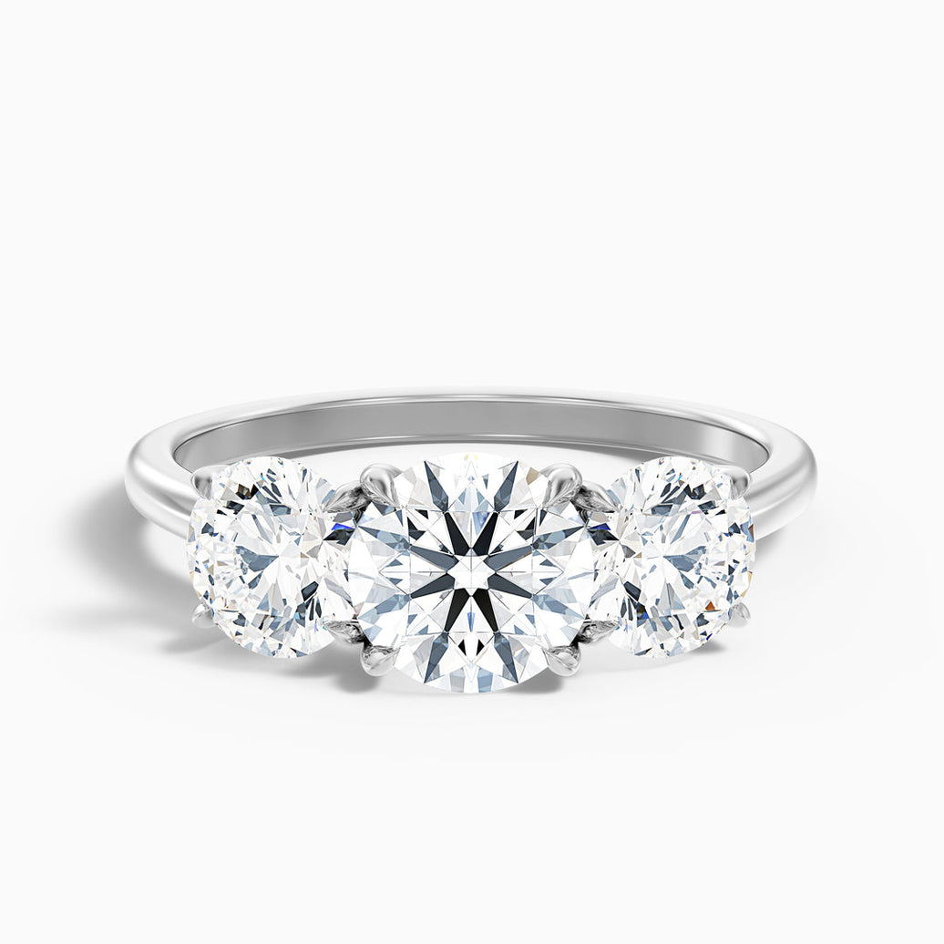 Sura Round Three Stone Lab Grown Engagement Ring
