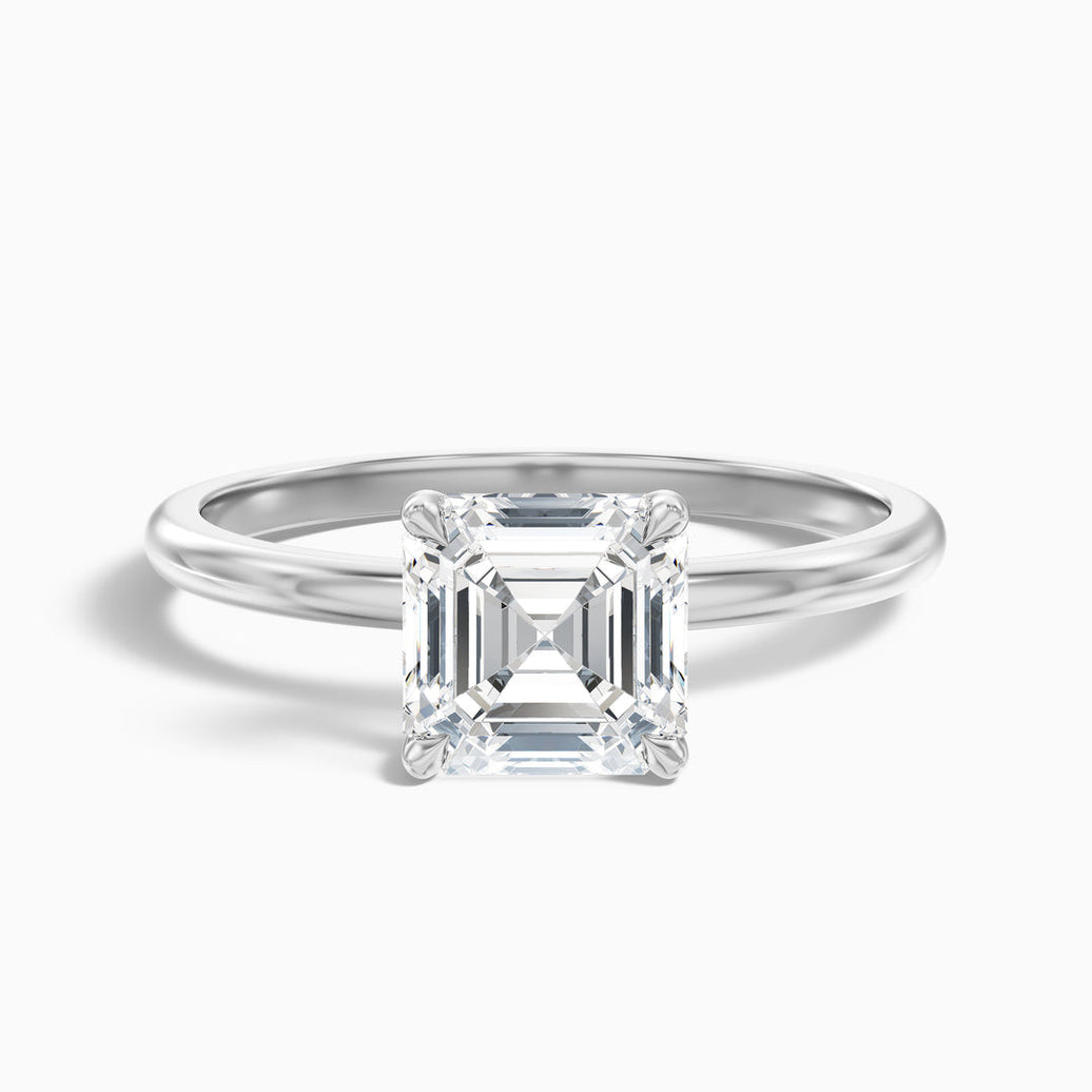 Amari Asscher Cut Solitaire Lab Grown Diamond Engagement Ring