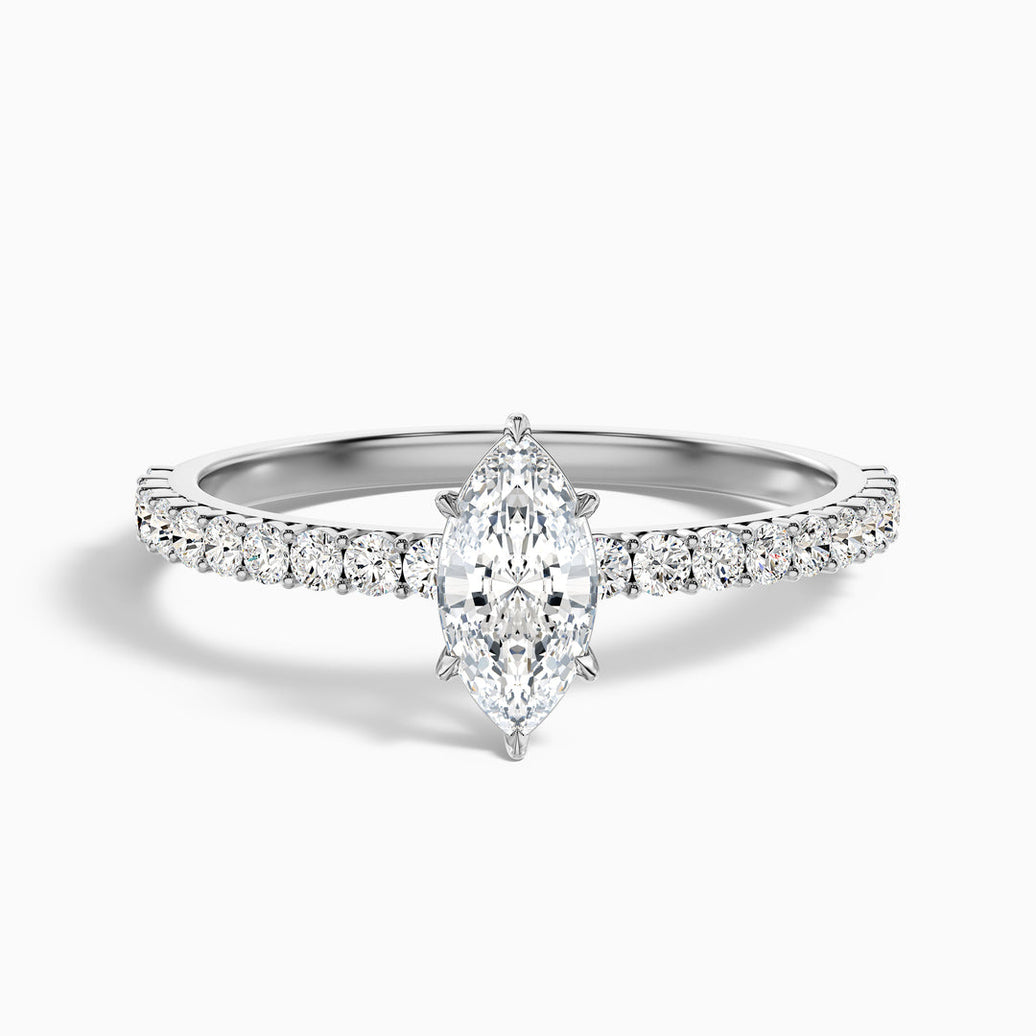 Regent Marquise Side Stone Pave Lab Grown Diamond Ring