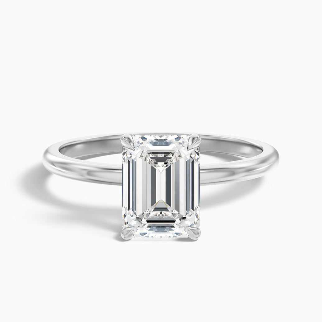 Walter Emerald Cut Hidden Halo Lab Grown Diamond Ring