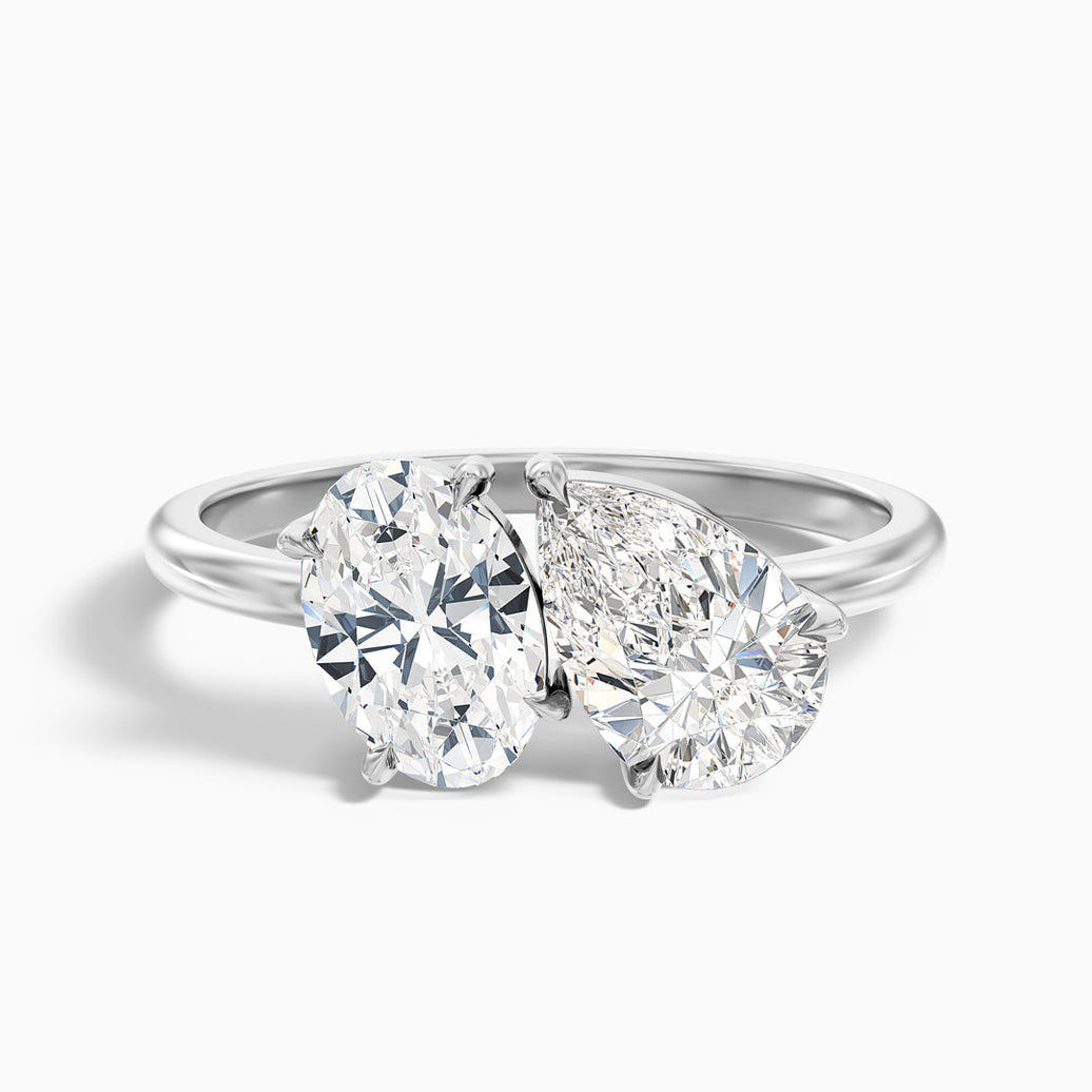 Dorian Toi Et Moi Ring With Oval and Pear Two Stone Lab Grown Diamond