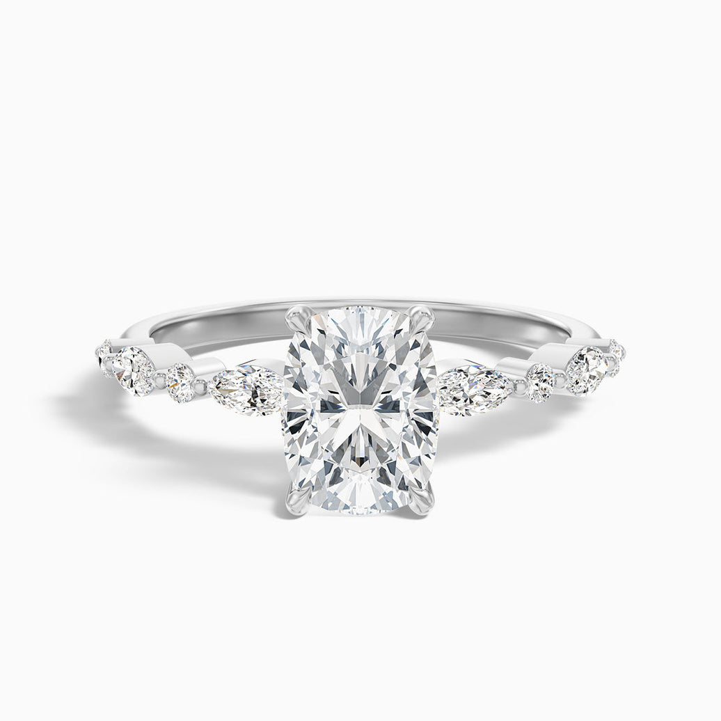 Lana Elongated Cushion Cut Hidden Halo Lab Grown Diamond Ring