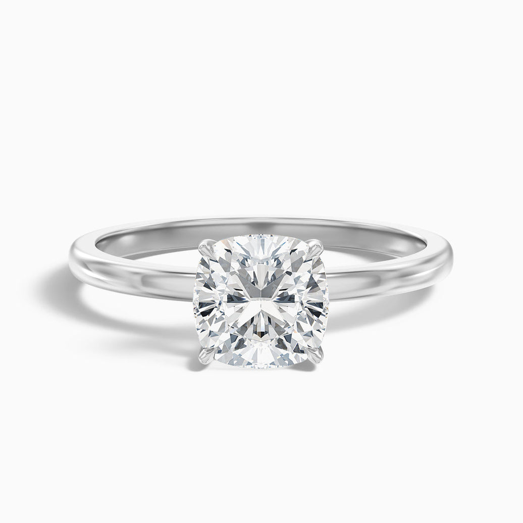 Sasha Cushion Cut Low Profile Solitaire Lab Grown Diamond Ring