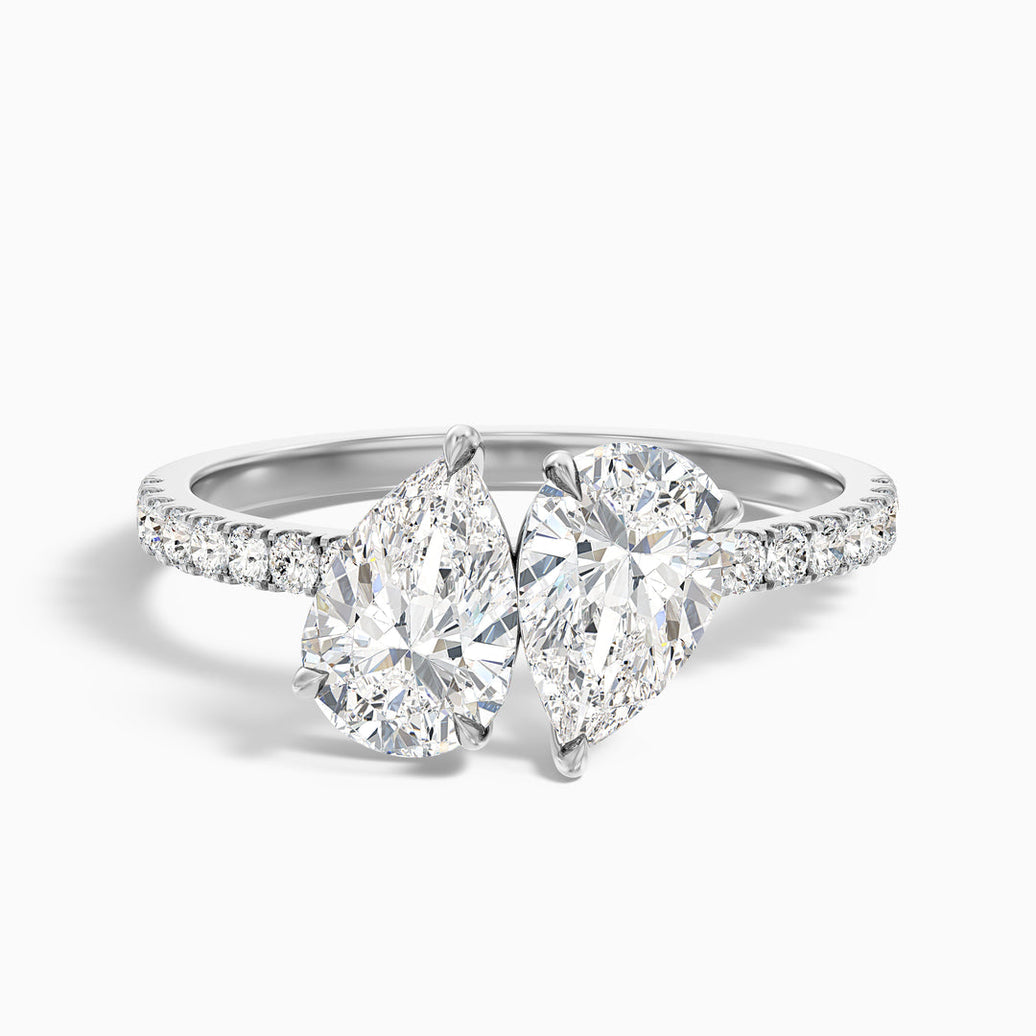 Suri Toi Et Moi Pave Ring With Both Pear Two Stone Lab Grown Diamond