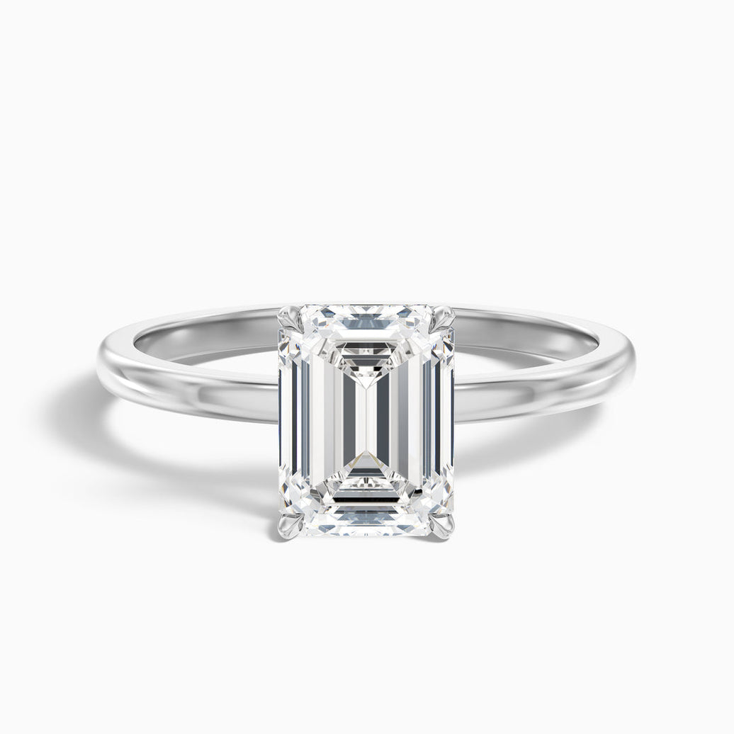 Jiani Emerald Cut Low Profile Solitaire Lab Grown Diamond Ring