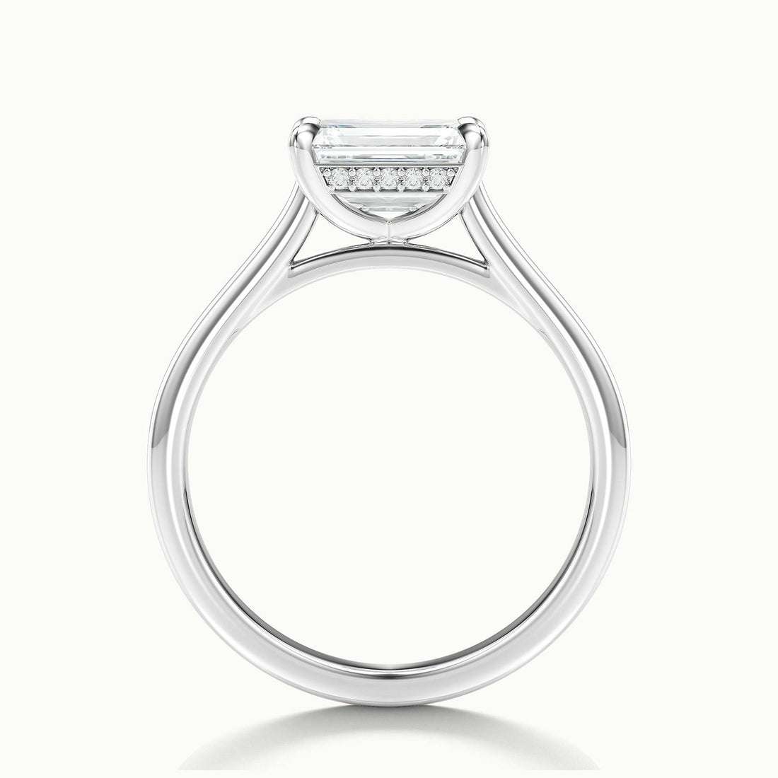 Lucienne East to West Emerald Solitaire Engagement Ring