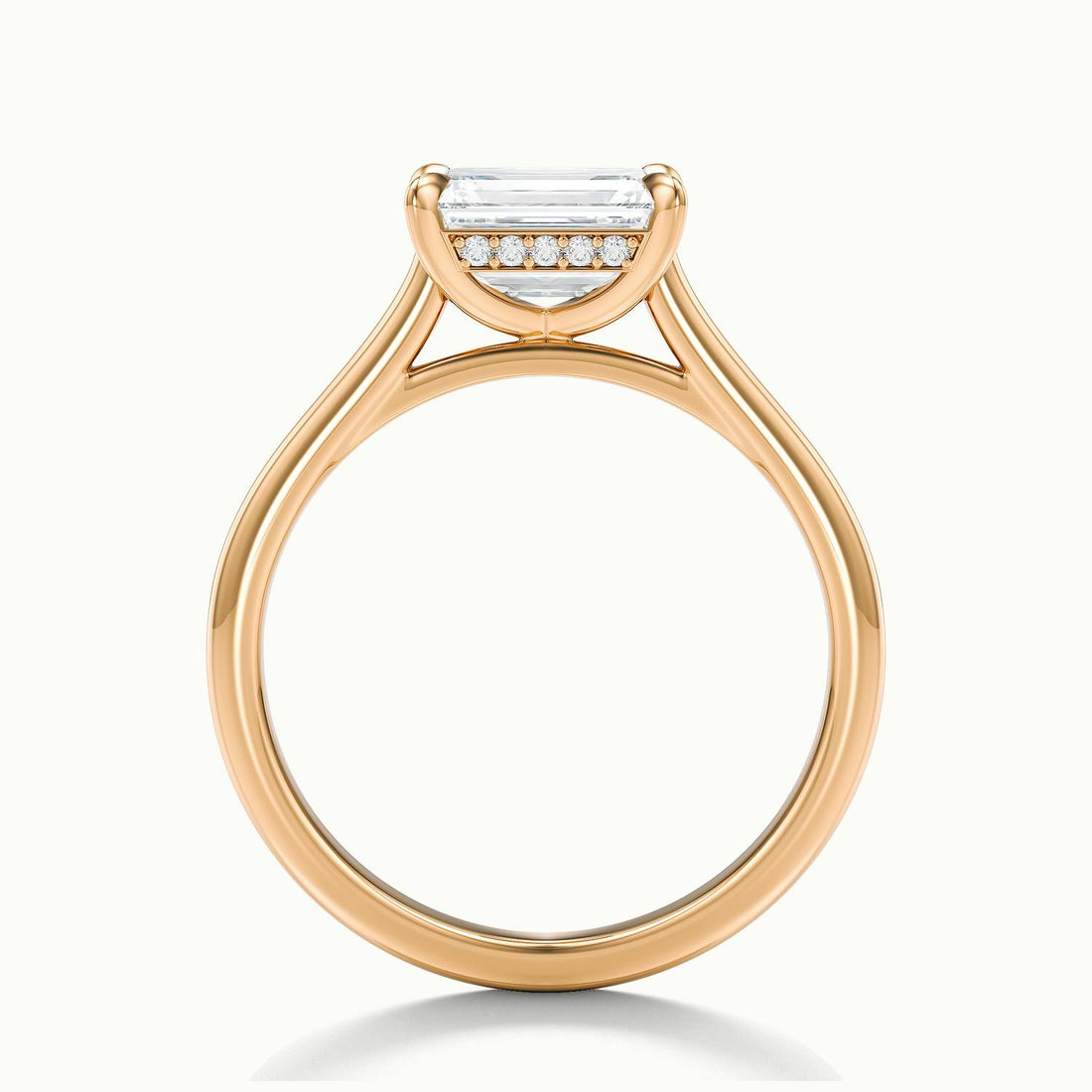 Lucienne East to West Emerald Solitaire Engagement Ring