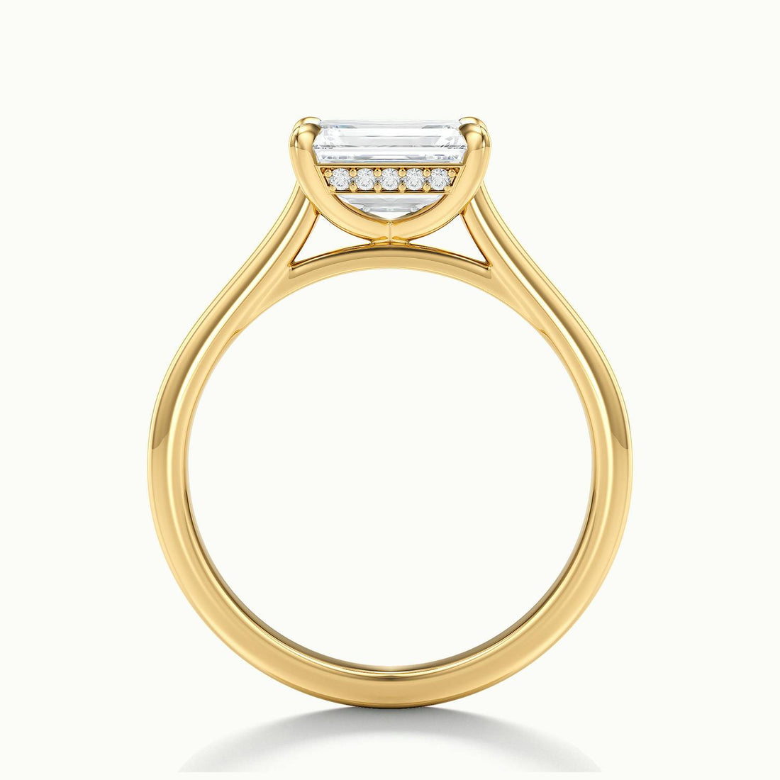 Lucienne East to West Emerald Solitaire Engagement Ring