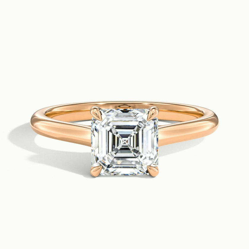 Elara Asscher Solitaire Engagement Ring