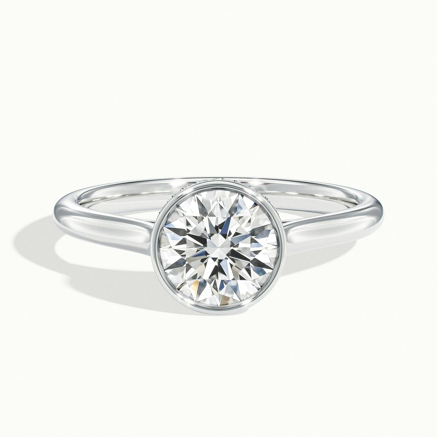 Liora Round Hidden Halo Bezel Solitaire Ring