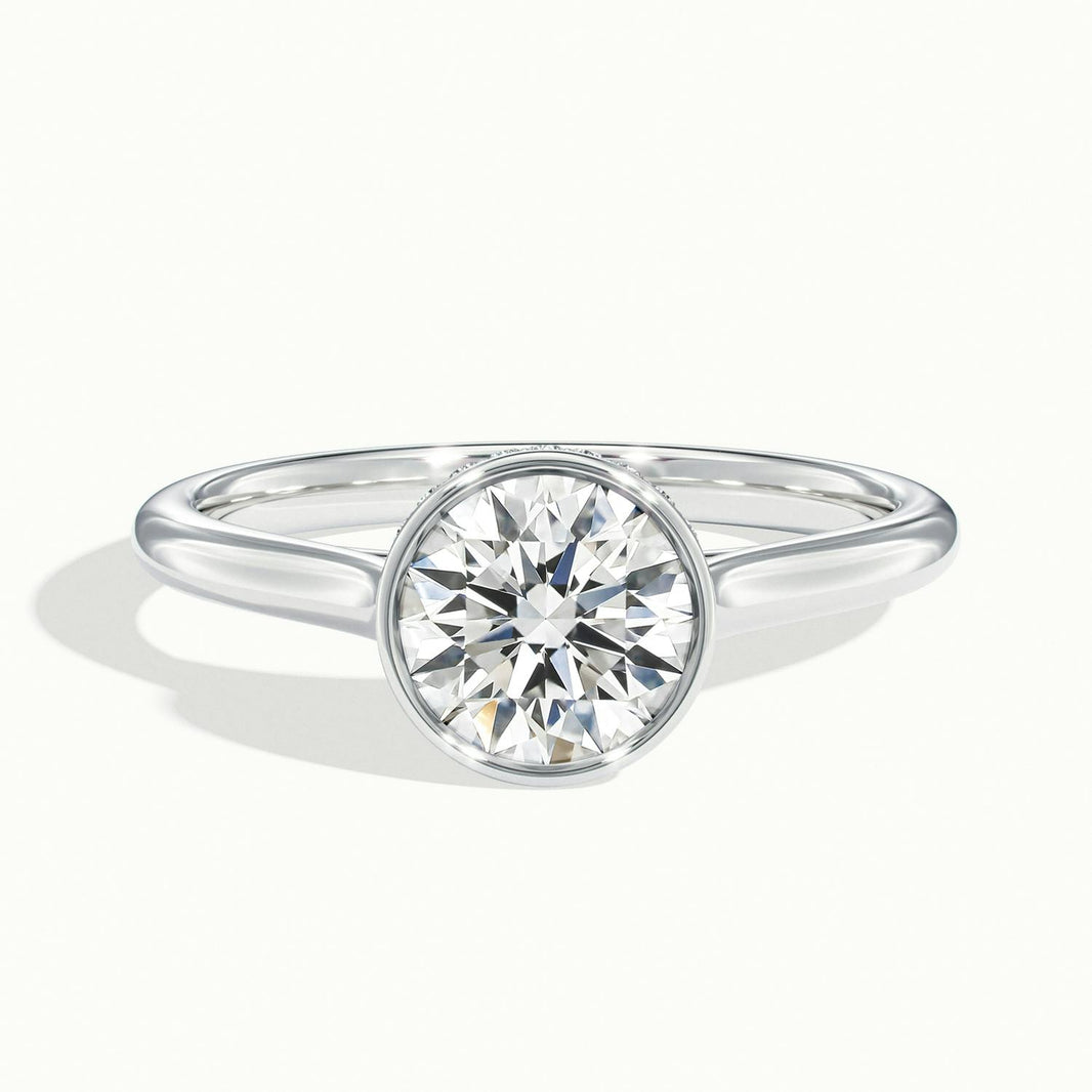 Liora Round Hidden Halo Bezel Solitaire Ring