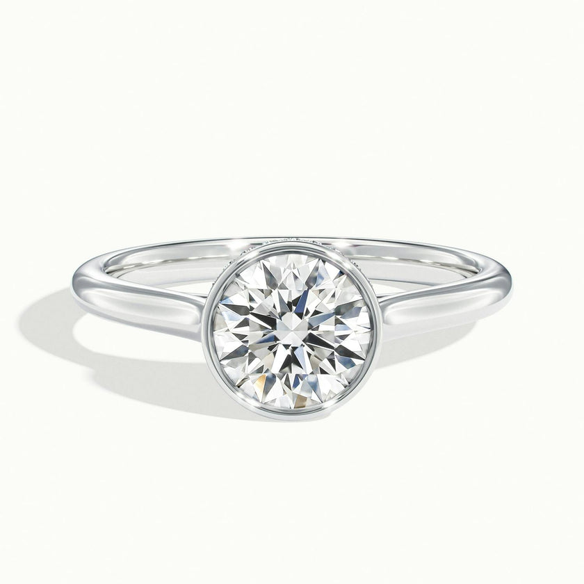 Liora Round Hidden Halo Bezel Solitaire Ring