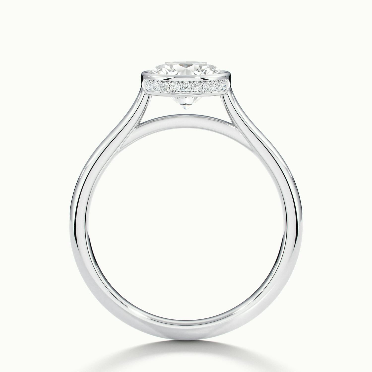 Liora Round Hidden Halo Bezel Solitaire Ring