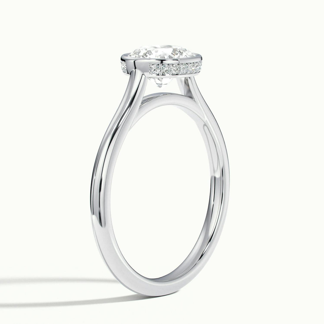 Liora Round Hidden Halo Bezel Solitaire Ring