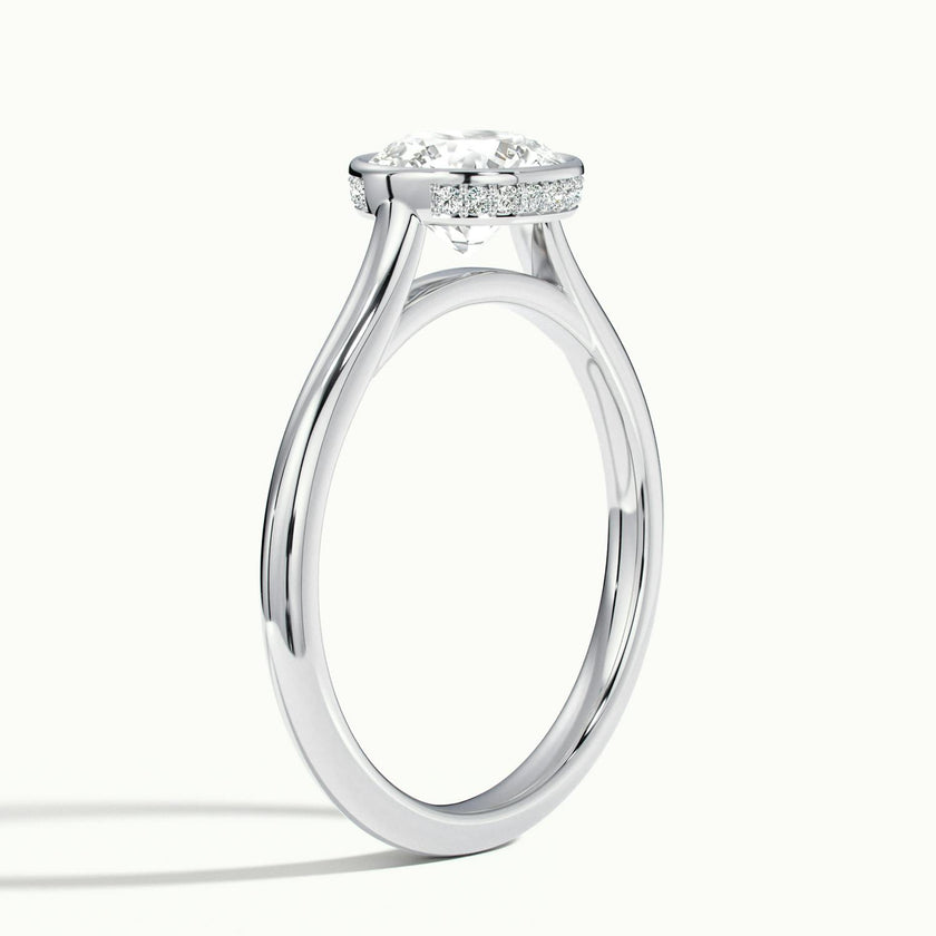 Liora Round Hidden Halo Bezel Solitaire Ring