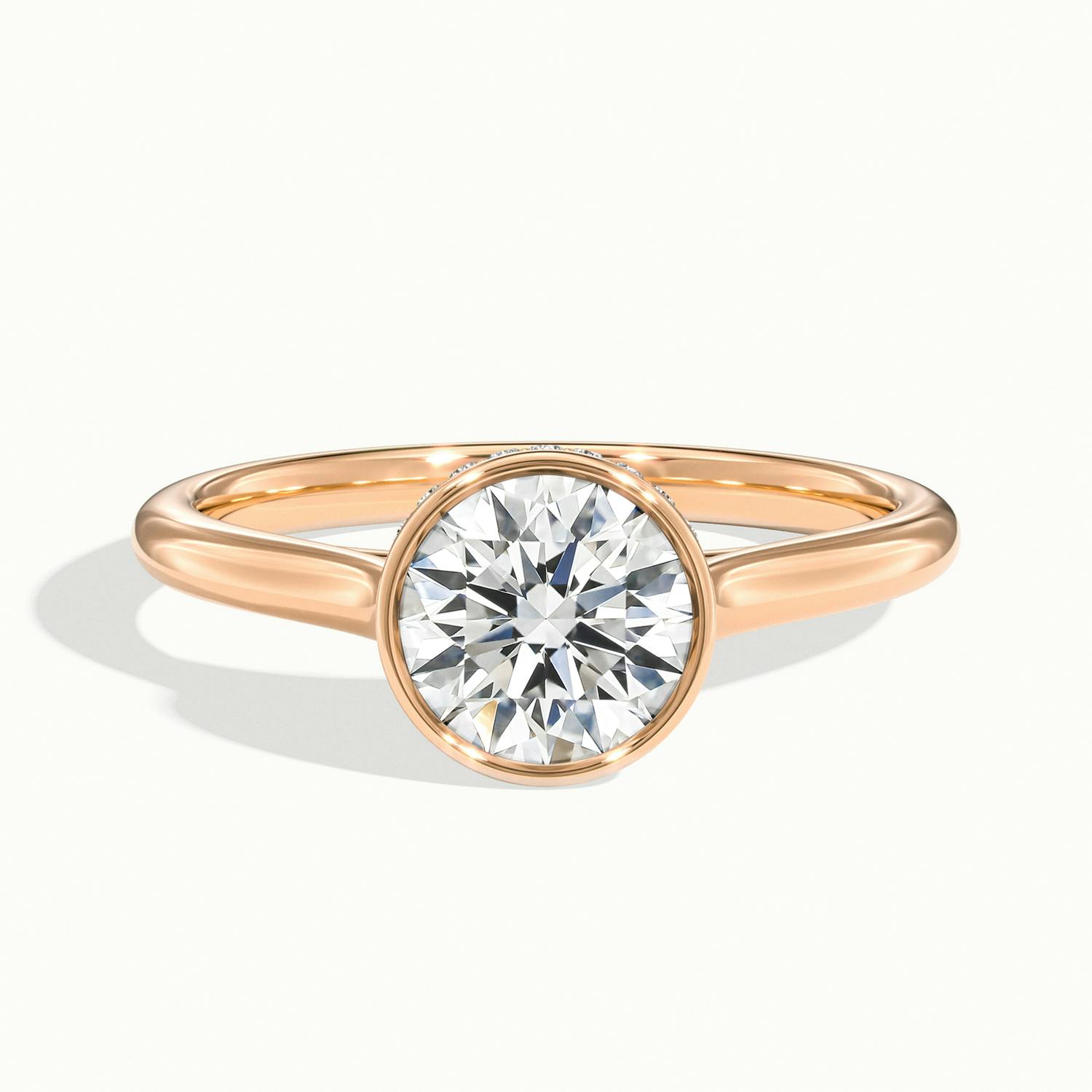 Liora Round Hidden Halo Bezel Solitaire Ring