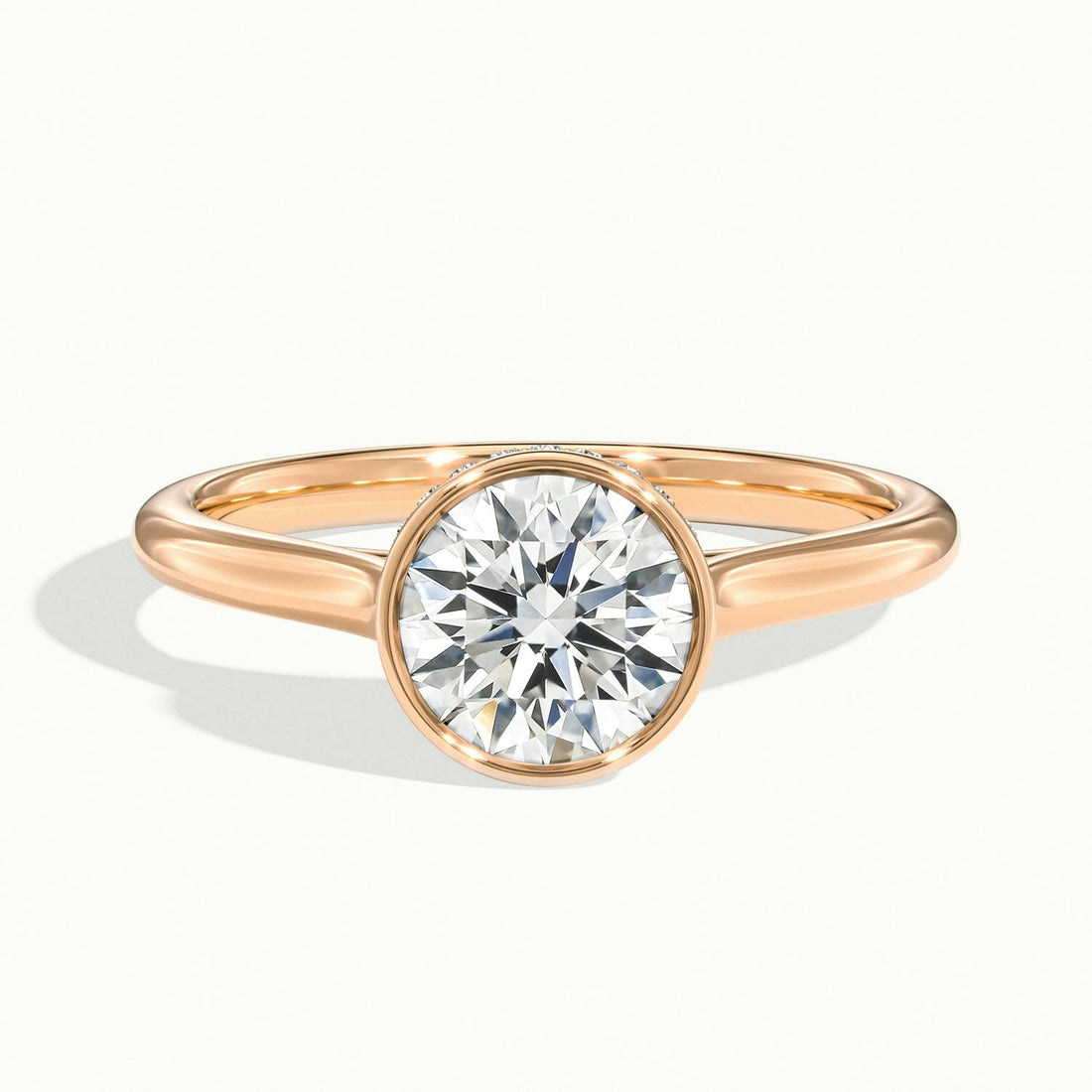 Liora Round Hidden Halo Bezel Solitaire Ring