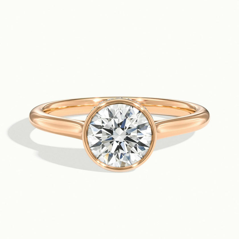 Liora Round Hidden Halo Bezel Solitaire Ring