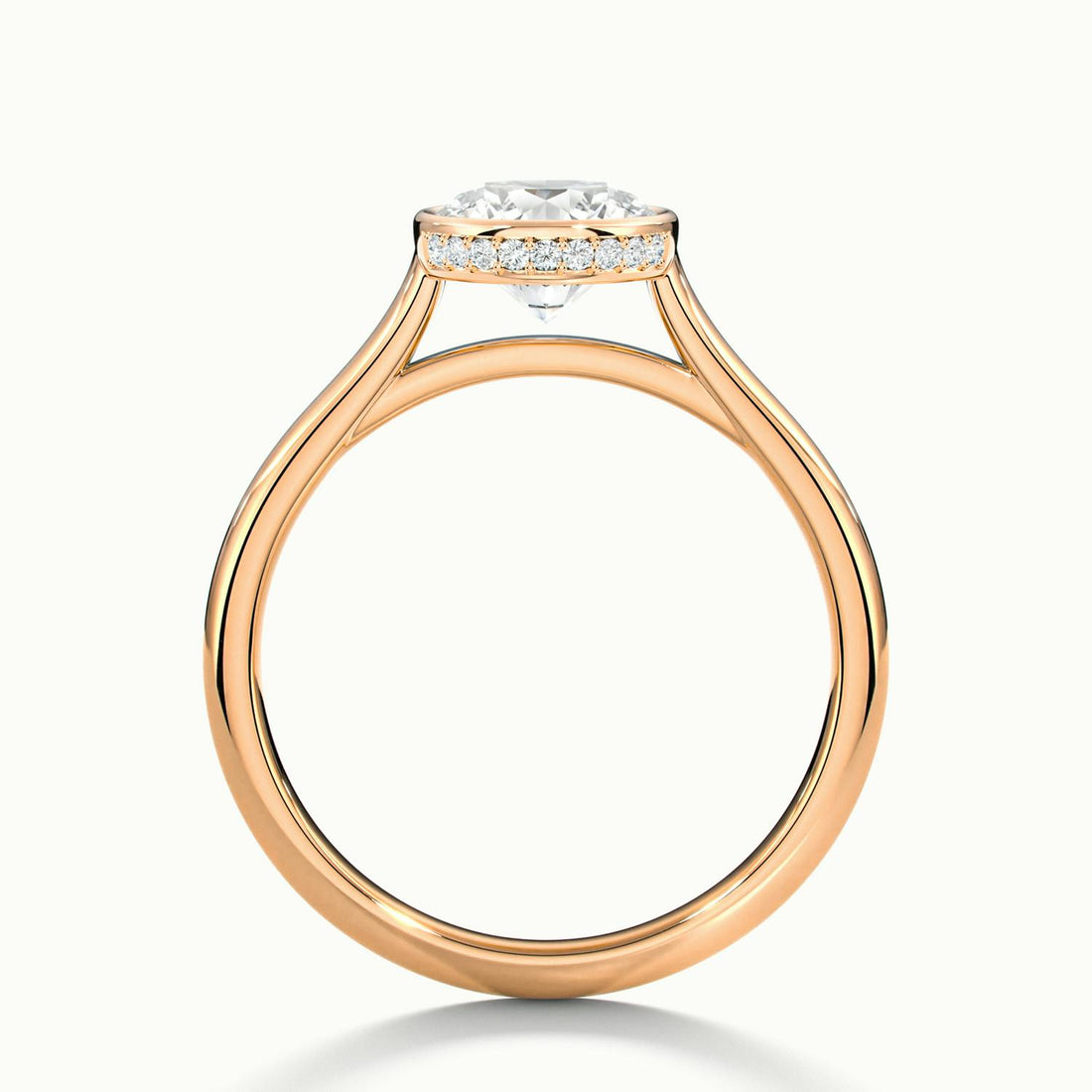 Liora Round Hidden Halo Bezel Solitaire Ring
