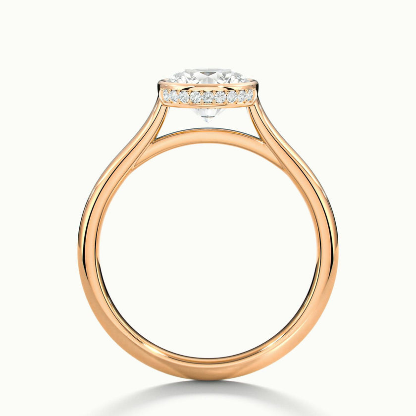 Liora Round Hidden Halo Bezel Solitaire Ring