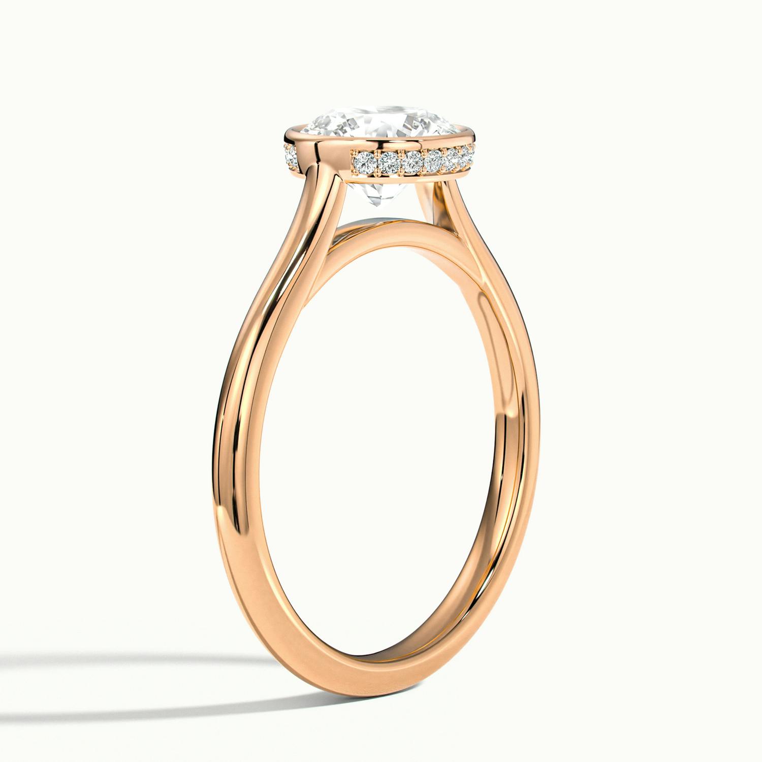 Liora Round Hidden Halo Bezel Solitaire Ring