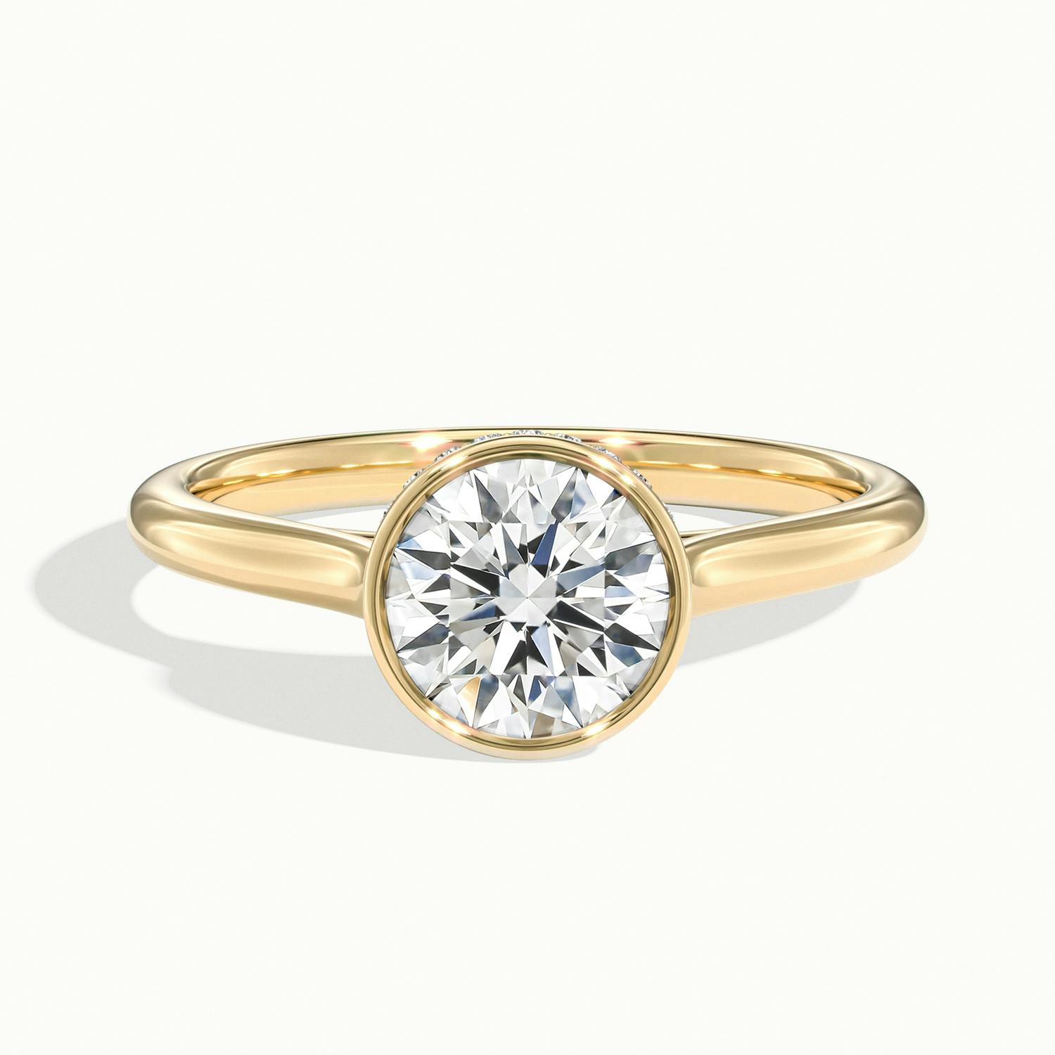 Liora Round Hidden Halo Bezel Solitaire Ring