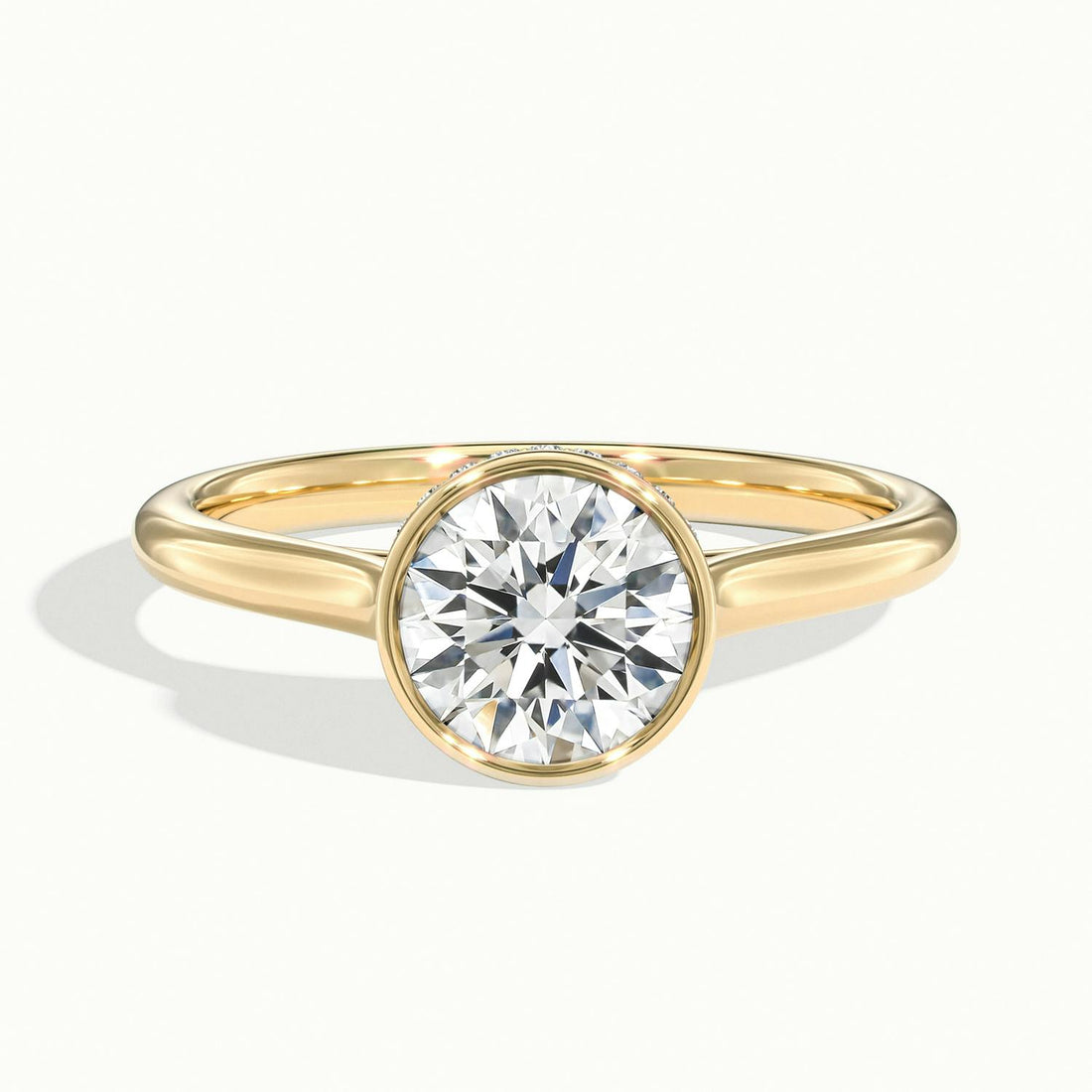 Liora Round Hidden Halo Bezel Solitaire Ring