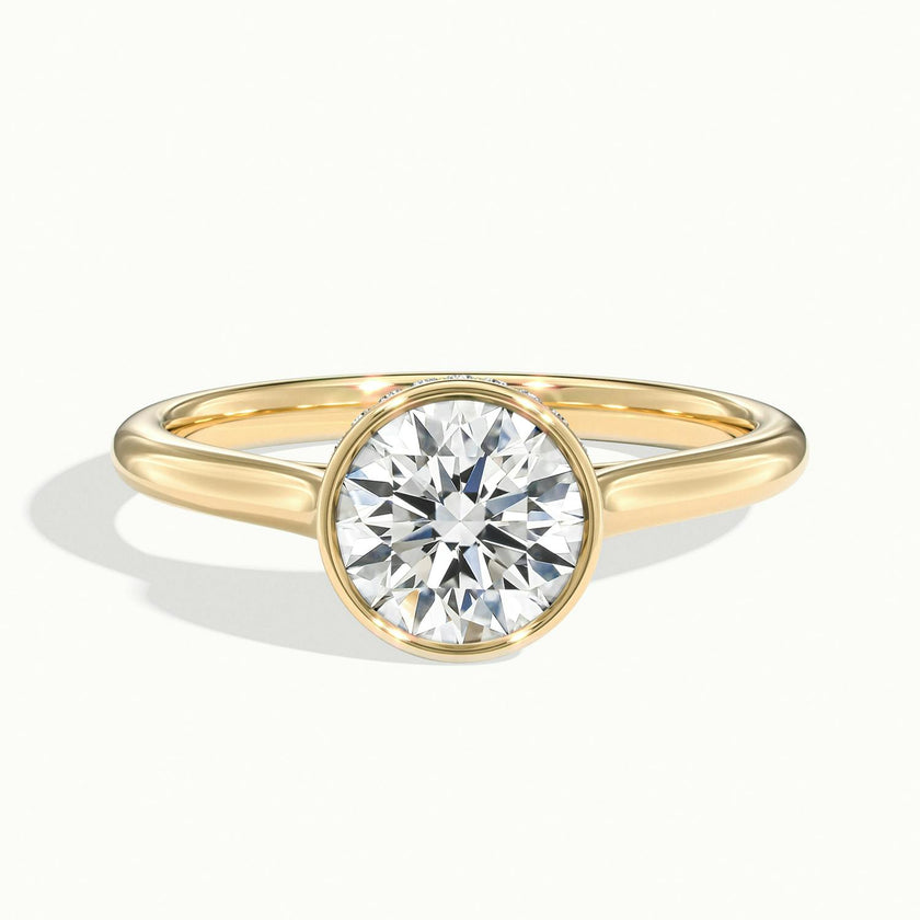 Liora Round Hidden Halo Bezel Solitaire Ring