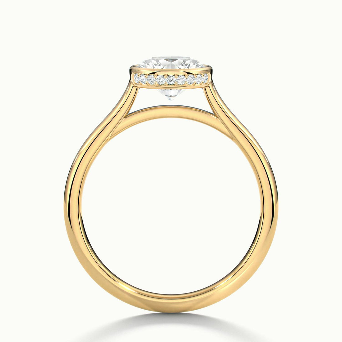 Liora Round Hidden Halo Bezel Solitaire Ring