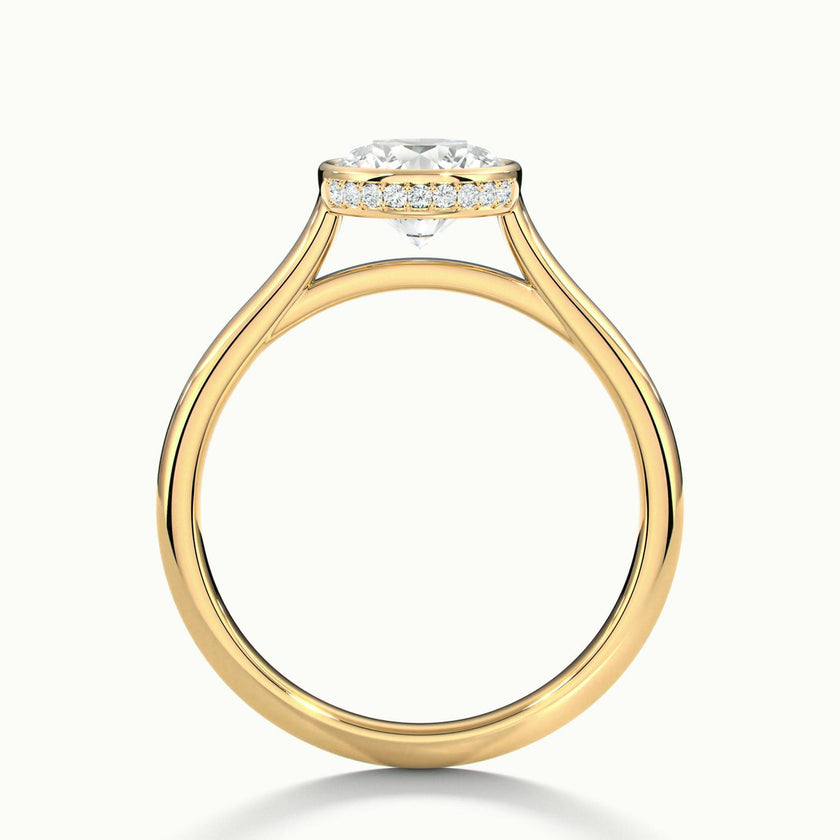 Liora Round Hidden Halo Bezel Solitaire Ring