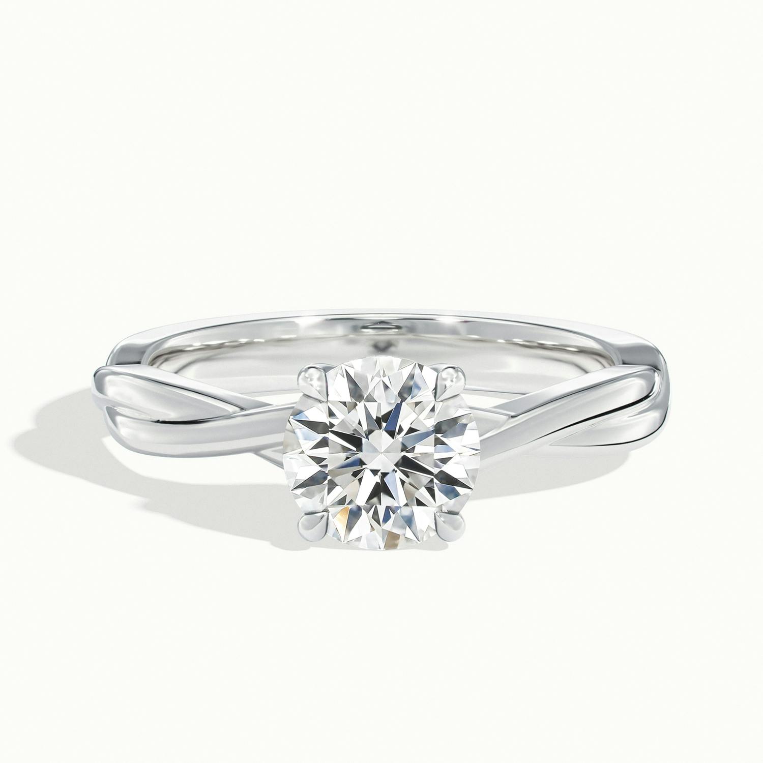 Velora Round Solitaire Twisted Engagement Ring