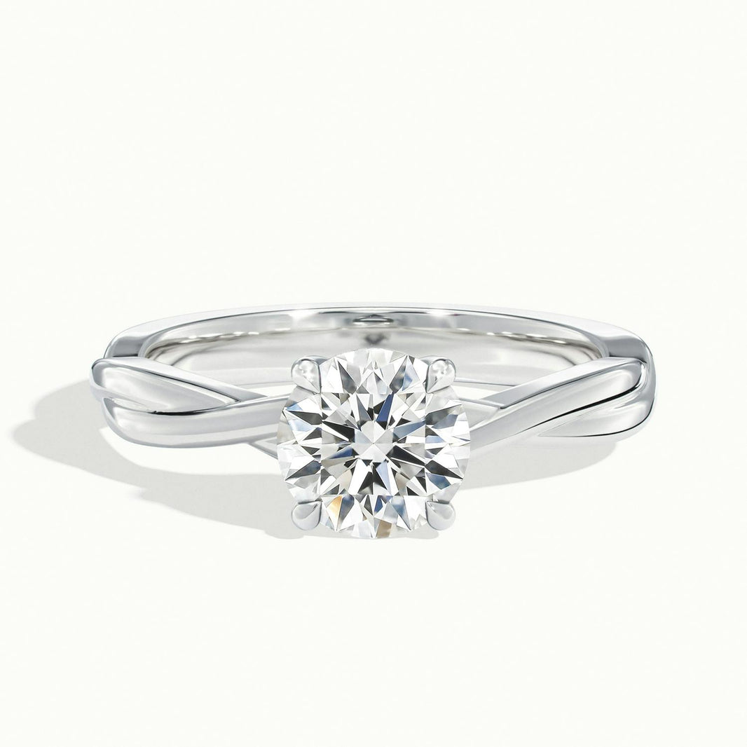 Velora Round Solitaire Twisted Engagement Ring