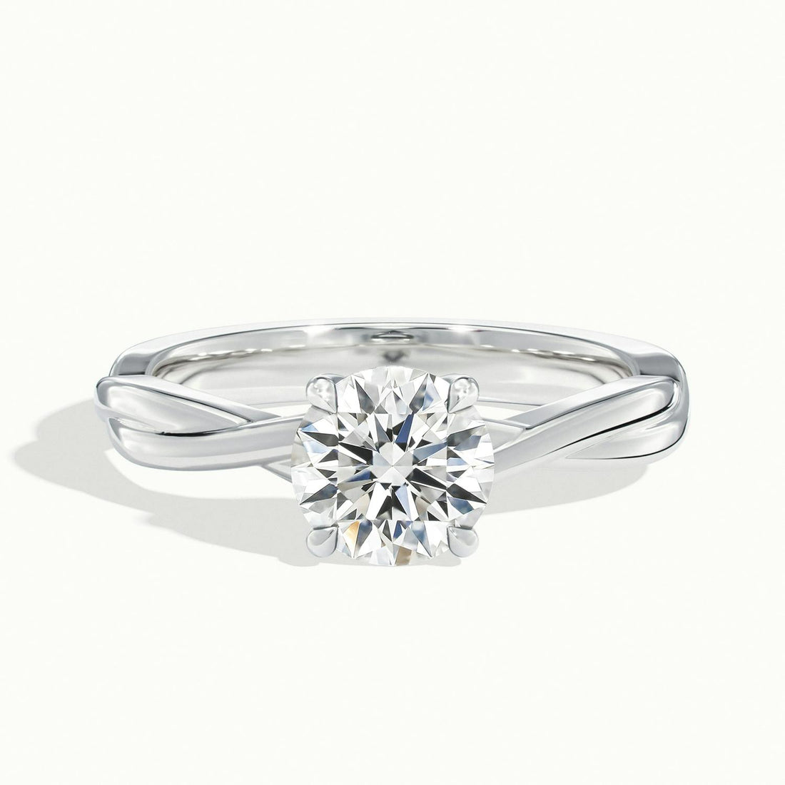 Velora Round Solitaire Twisted Engagement Ring