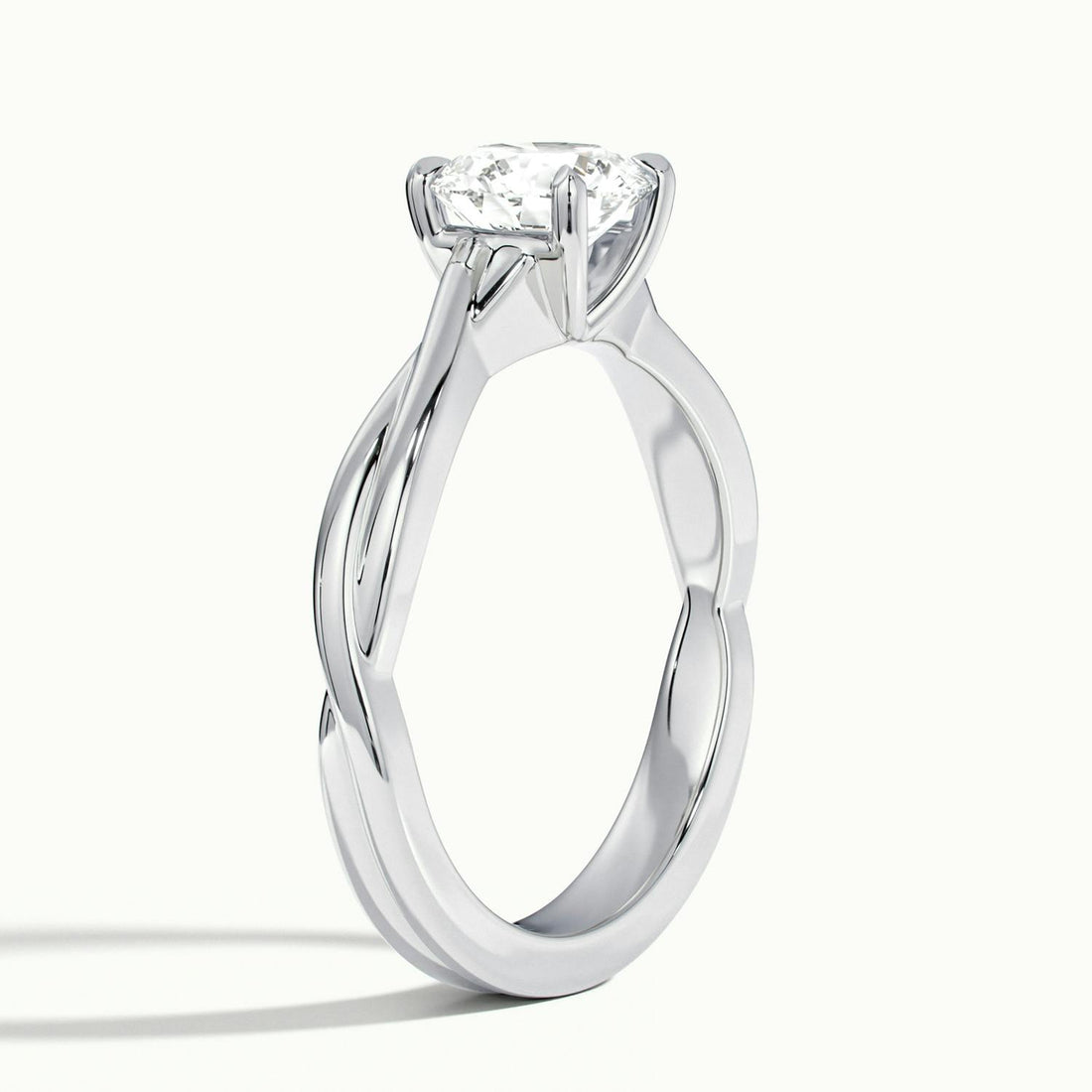Velora Round Solitaire Twisted Engagement Ring